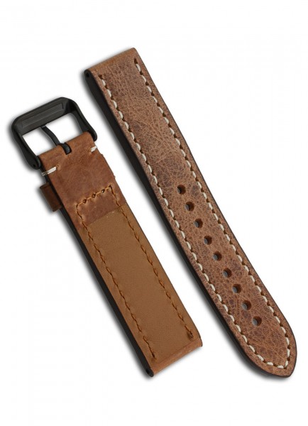 Watchband Leather Brown 22mm/21mm with Pin Buckle