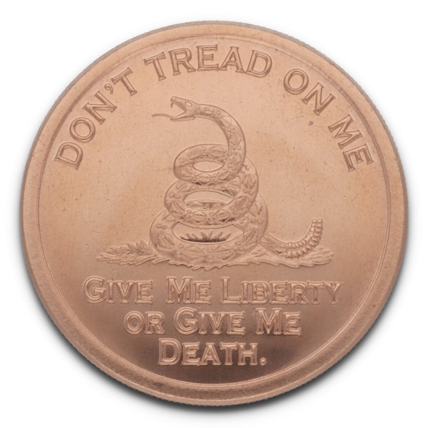 1 AVDP OZ. Fine Copper .999 "Dont tread on me"