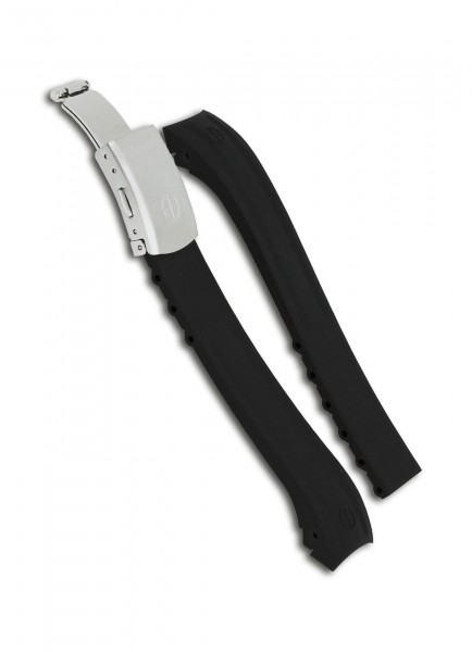 Claude Bernard Watchband Rubber Black 18mm/16mm with Folding Clasp