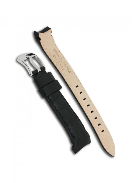 Officina del Tempo OT1046 Watchband Leather Black 22mm/19mm with Pin Buckle