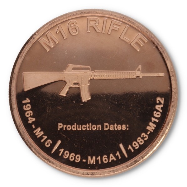 1 Unze (AVDP) .999 fein Kupfer "M16 Rifle"